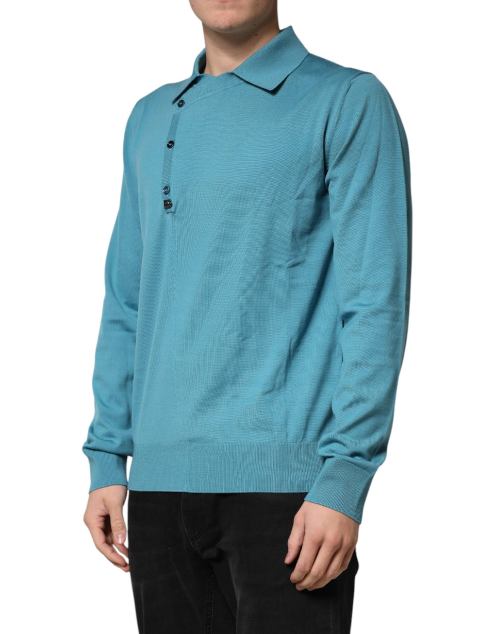 Dolce & Gabbana Blue Long Sleeve T-Shirt for Men detail view