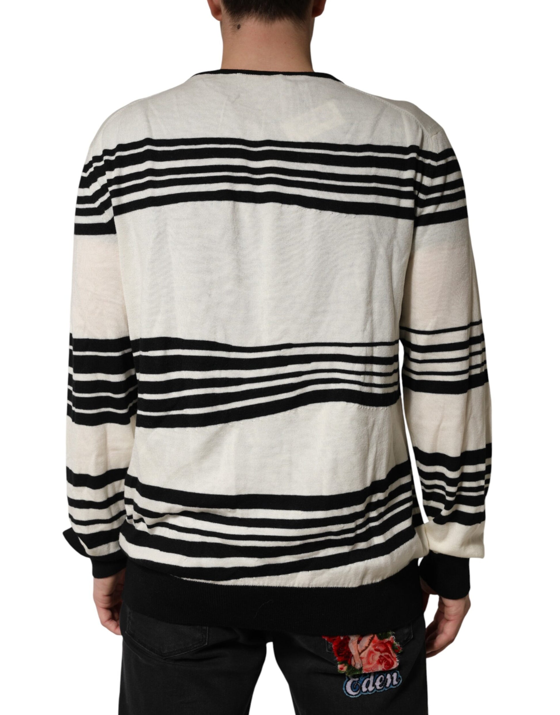 Dolce & Gabbana Black Long Sleeve T-Shirt for Men side view