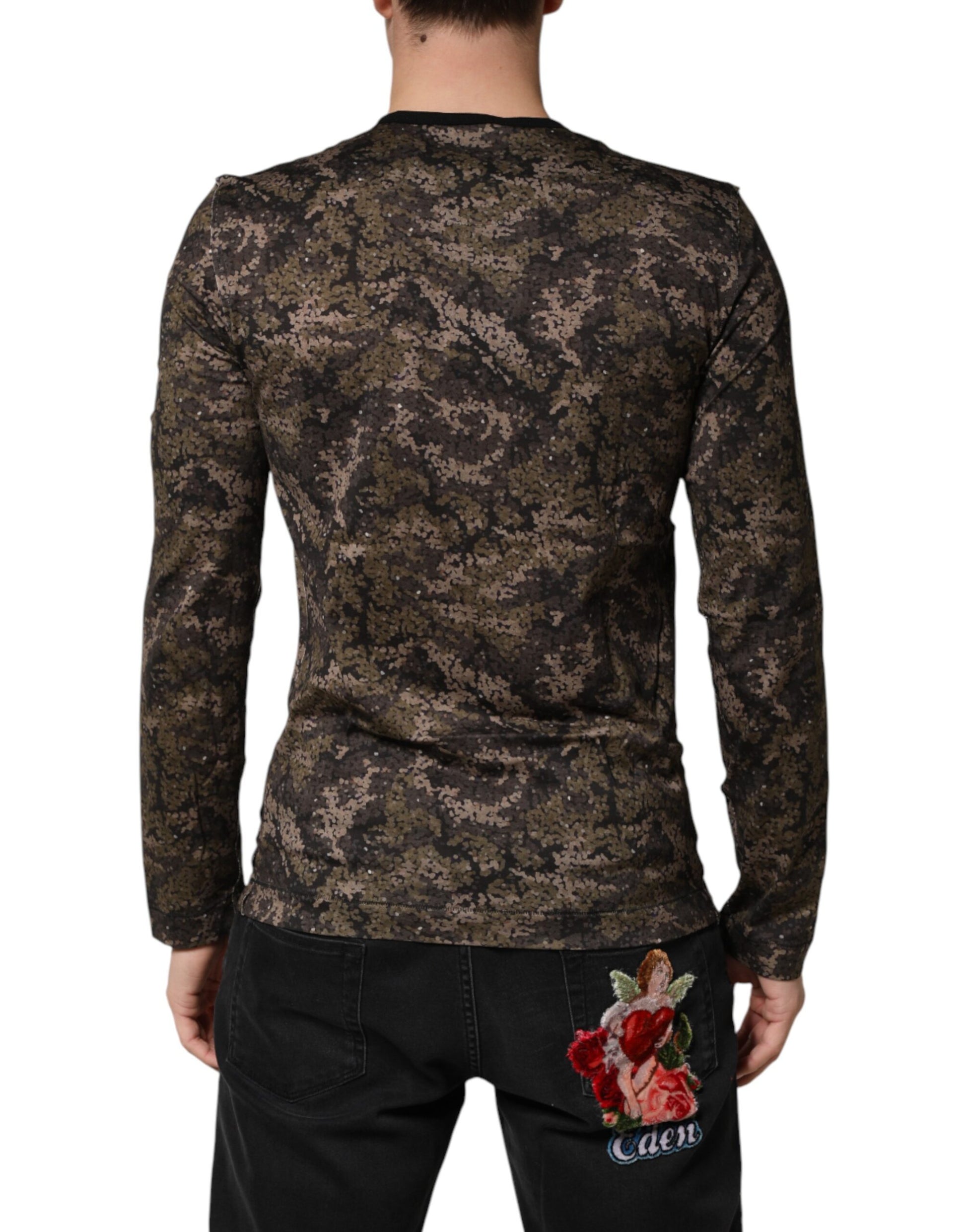Dolce & Gabbana Multicolor Long Sleeve T-Shirt for Men side view
