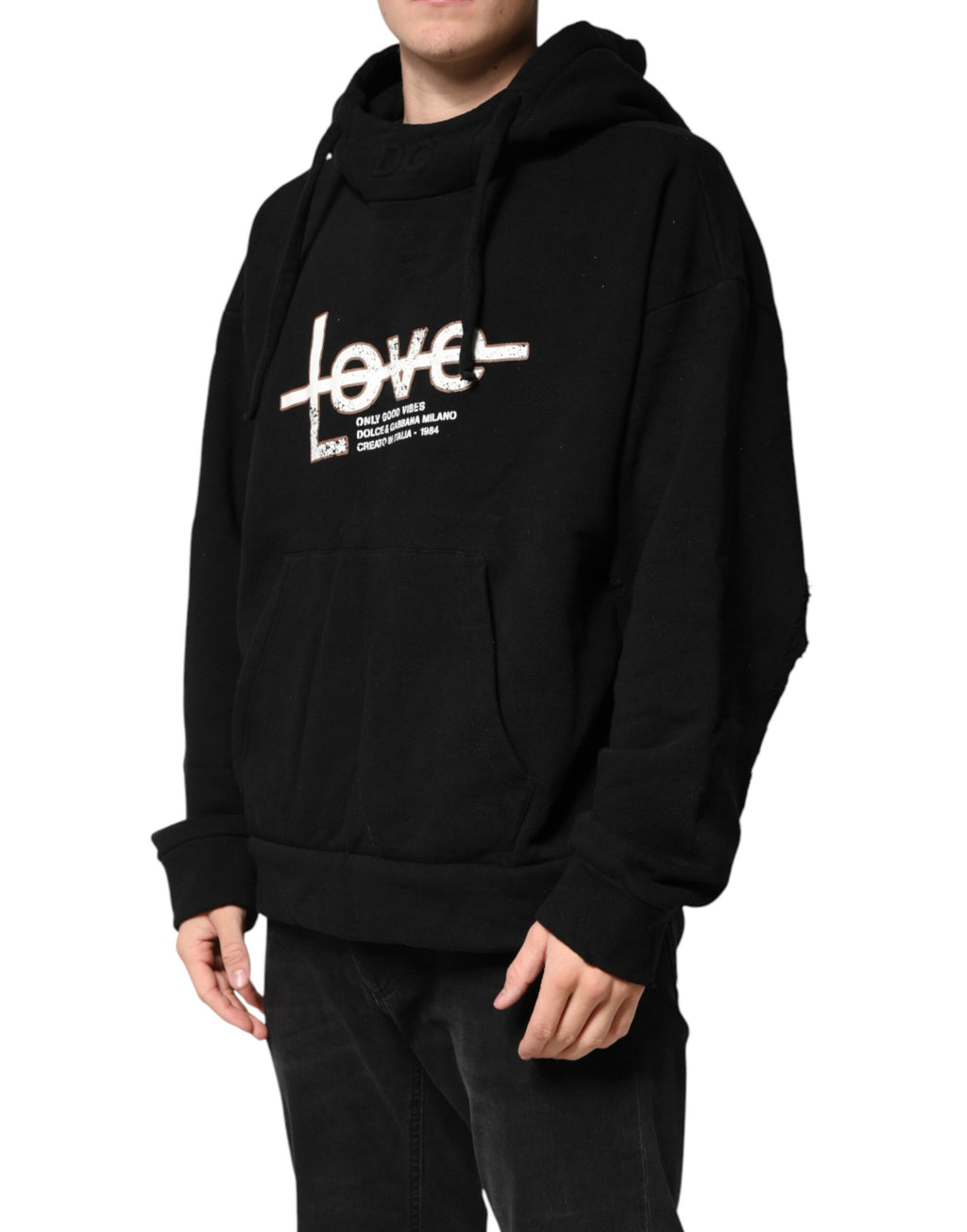 Dolce & Gabbana Black Hoodie for Men detail view