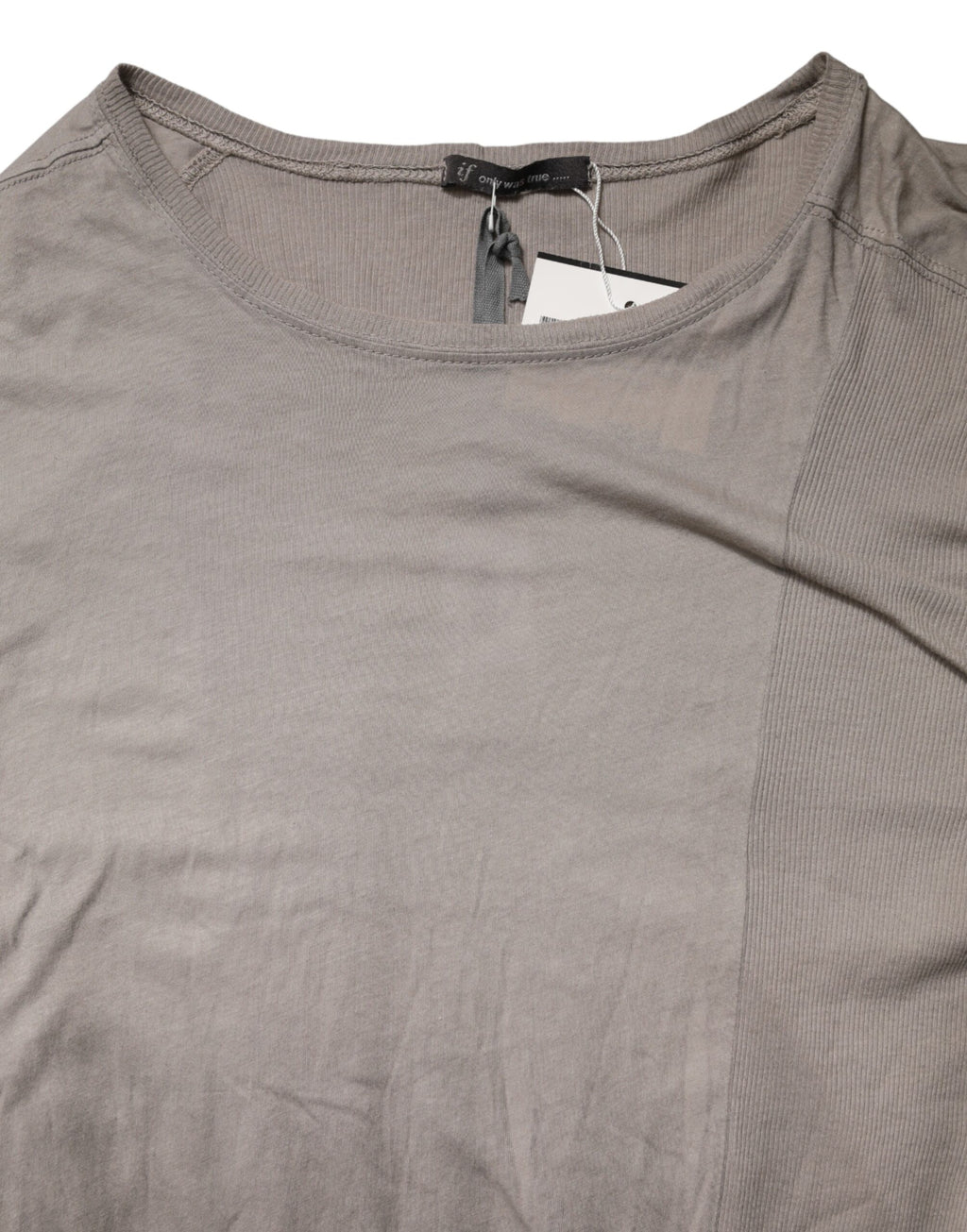 Laneus Gray Two Tone Cotton Round Neck Short Sleeves T-shirt