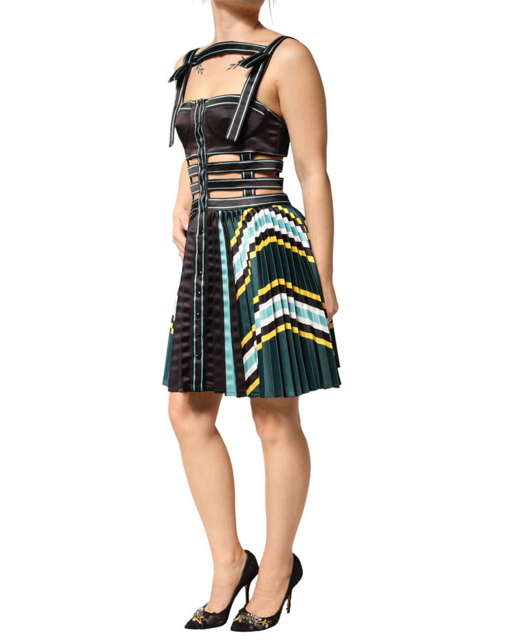 Robe trapèze sans manches multicolore Philosophy di Lorenzo Serafini