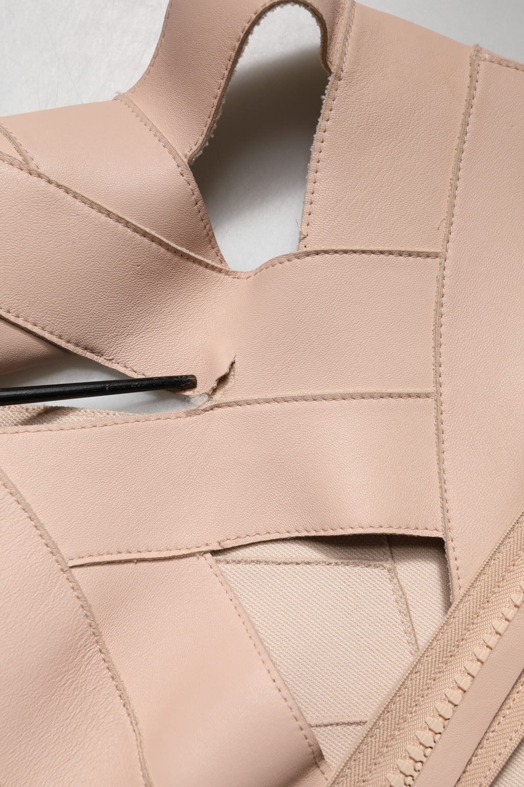 Dsquared² Beige Leather Short Sleeves Sheath Mini Dress