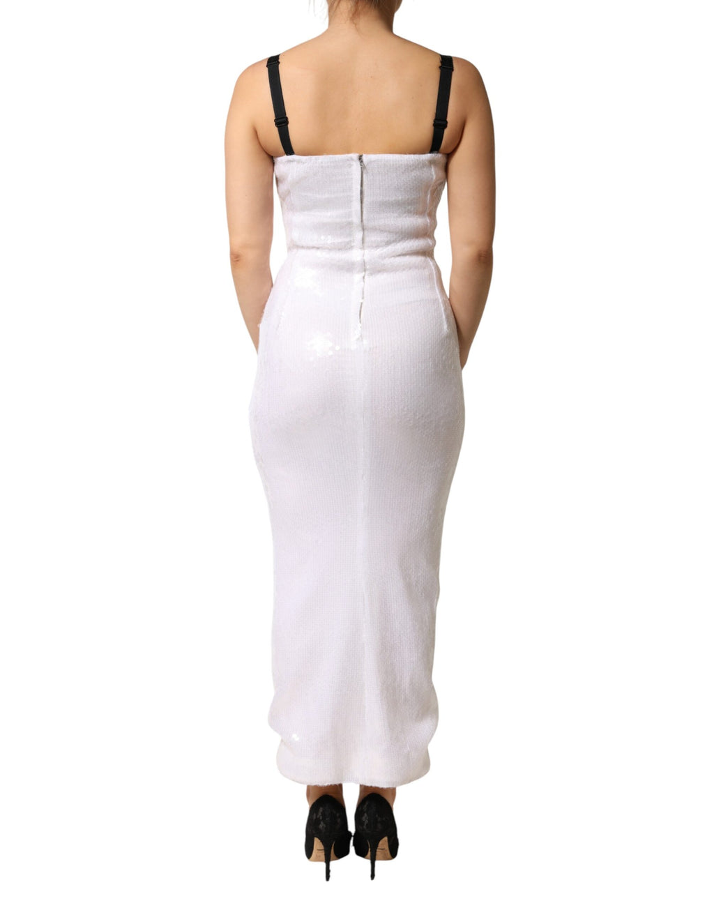 Robe fourreau sans manches Dolce & Gabbana en polyester blanc