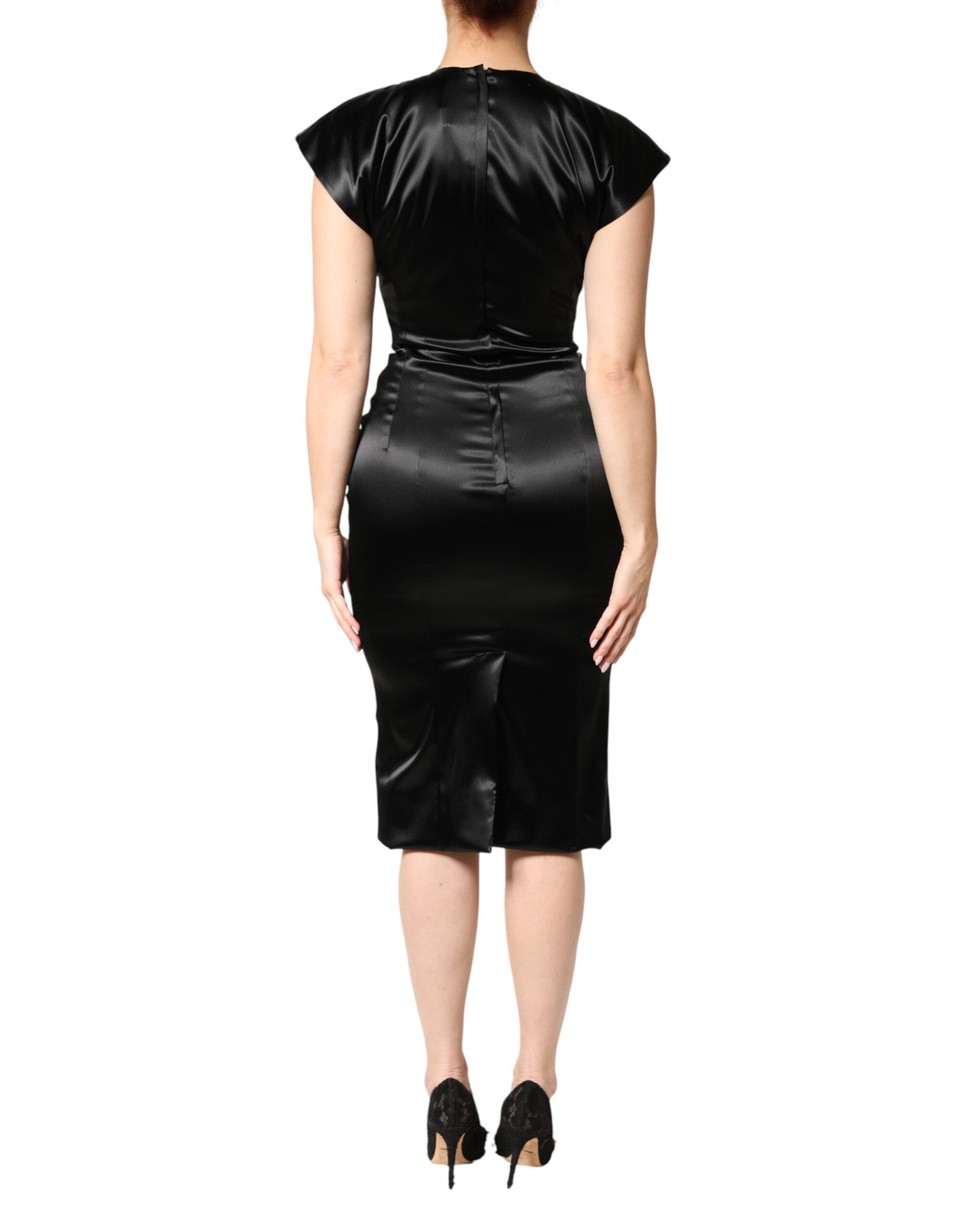 Dolce & Gabbana Black Midi Dress for Women side view