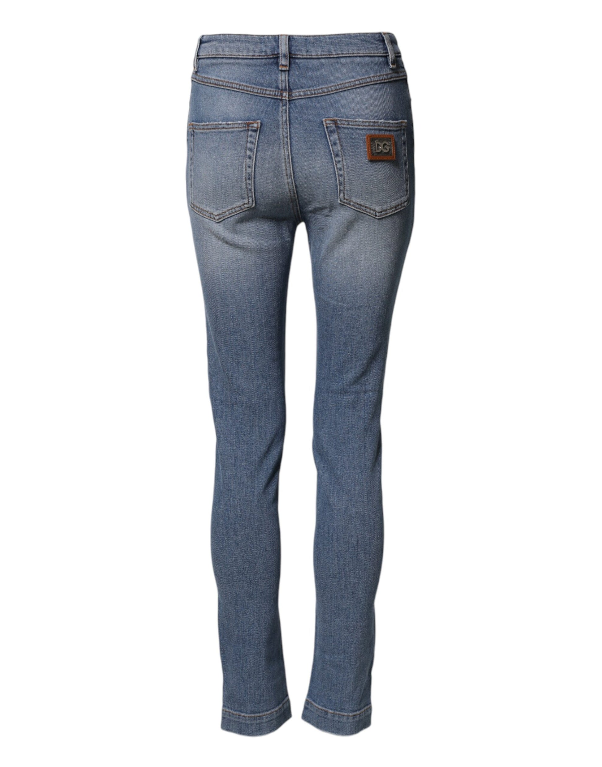 Dolce & Gabbana Blue Skinny Jeans for Women detail view