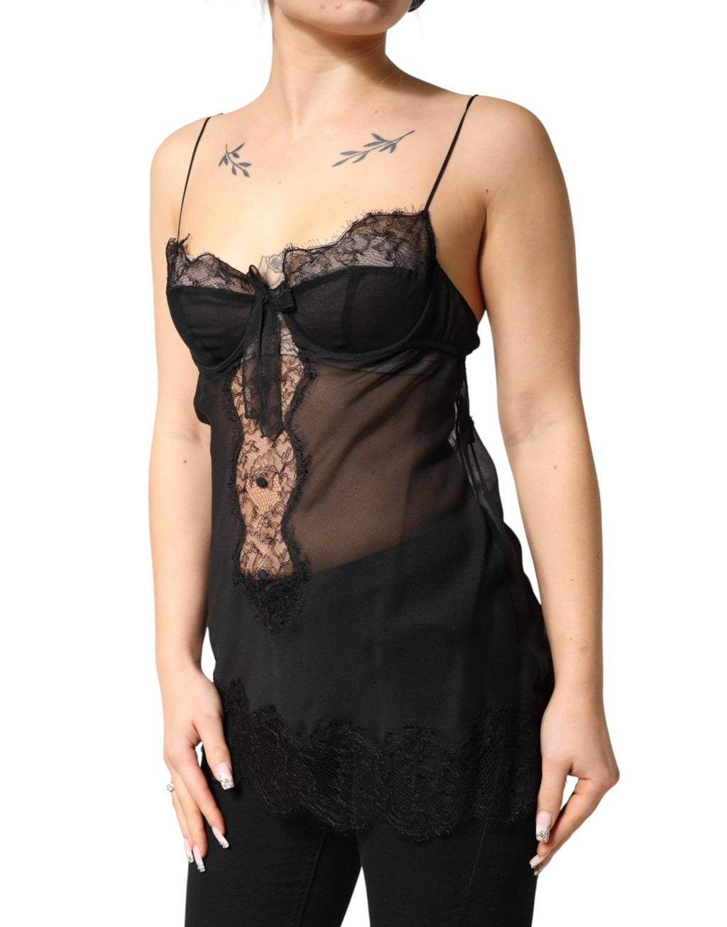 Dolce & Gabbana Black Sleeveless T-Shirt for Women detail view