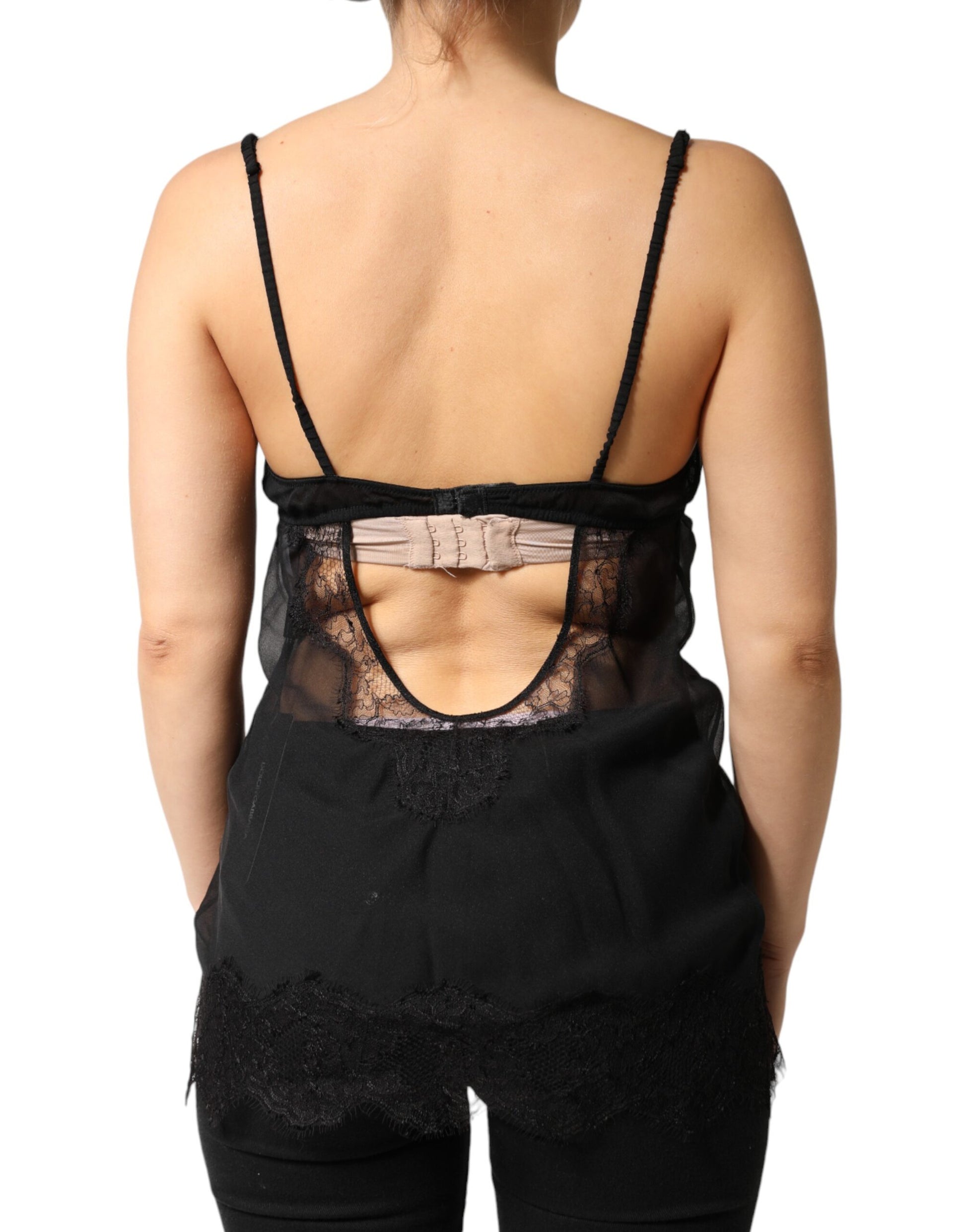 Dolce & Gabbana Black Sleeveless T-Shirt for Women side view