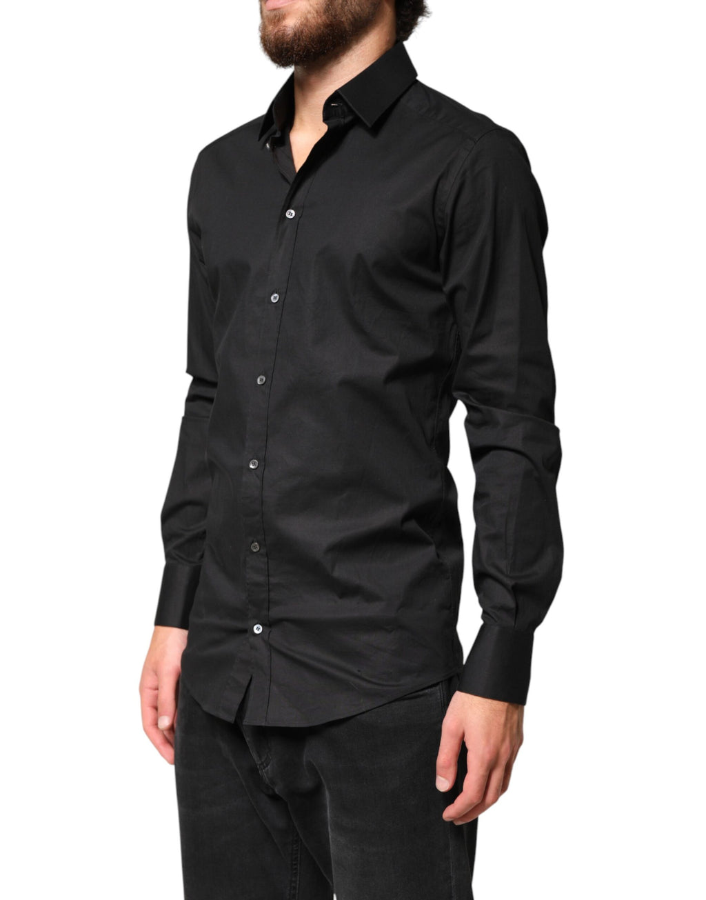 Dolce & Gabbana Black GOLD Cotton Men Dress Formal Shirt