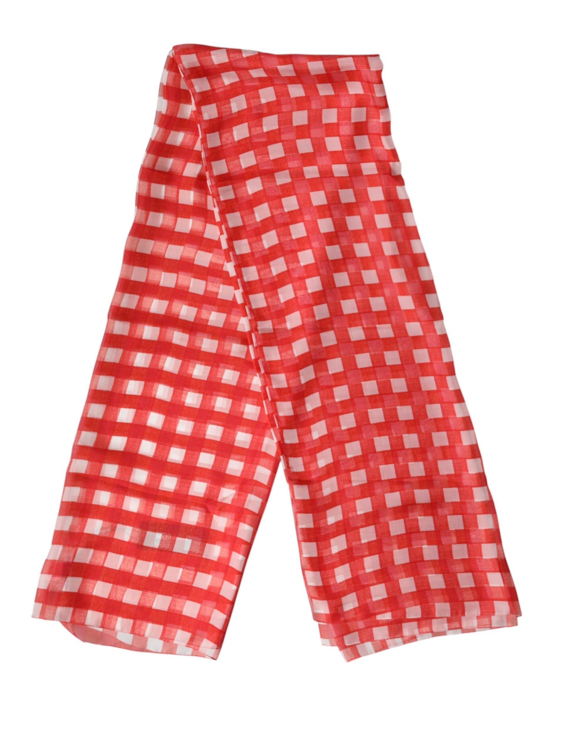 Écharpe cache-cou châle à carreaux rouges Dolce & Gabbana