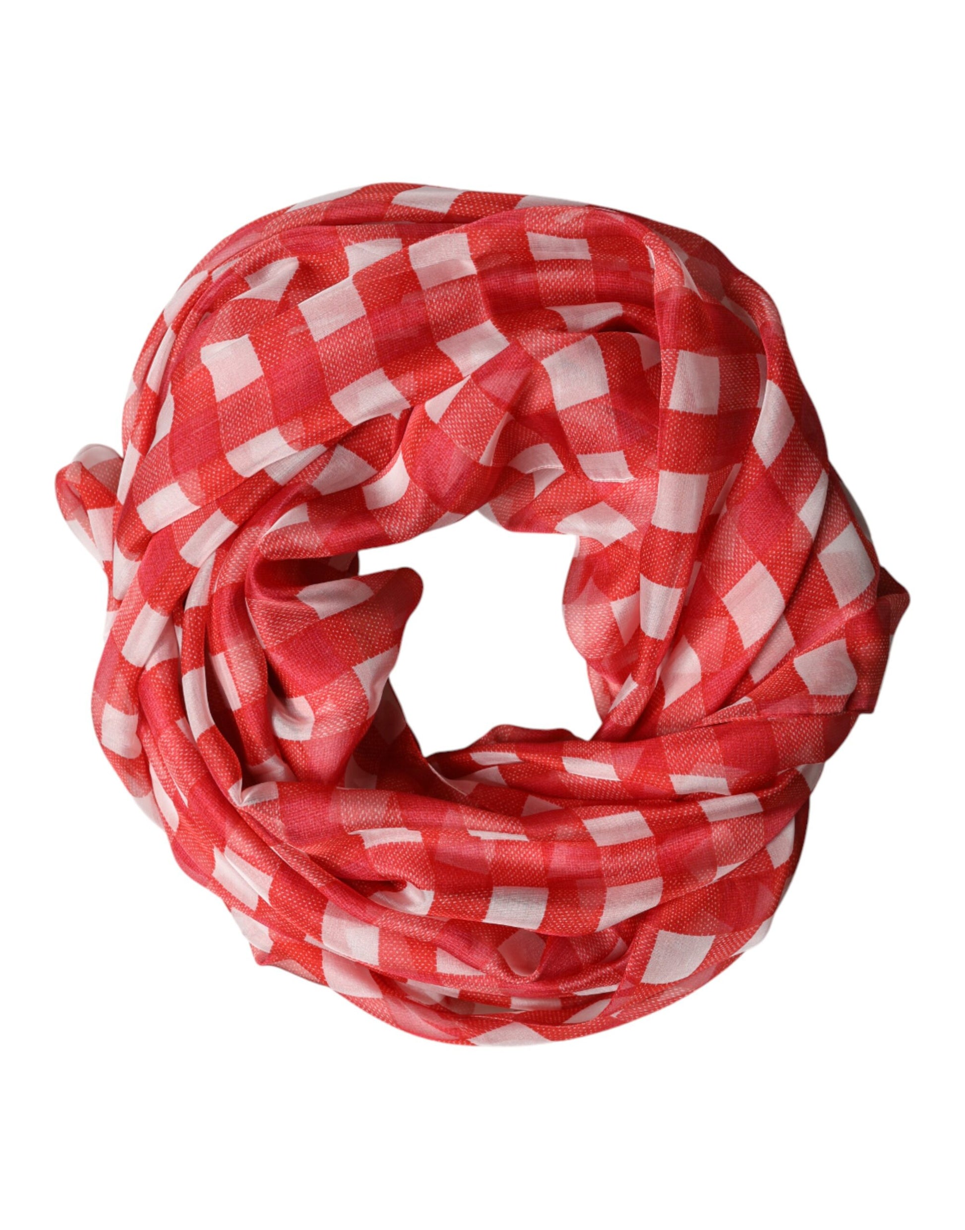 Écharpe cache-cou châle à carreaux rouges Dolce & Gabbana