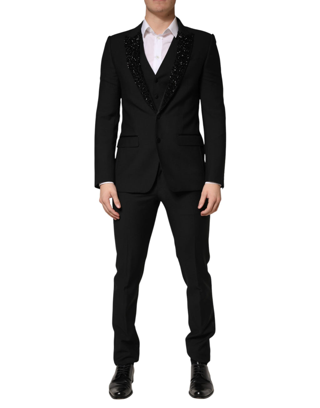Dolce & Gabbana Black Three Piece Suits for Men