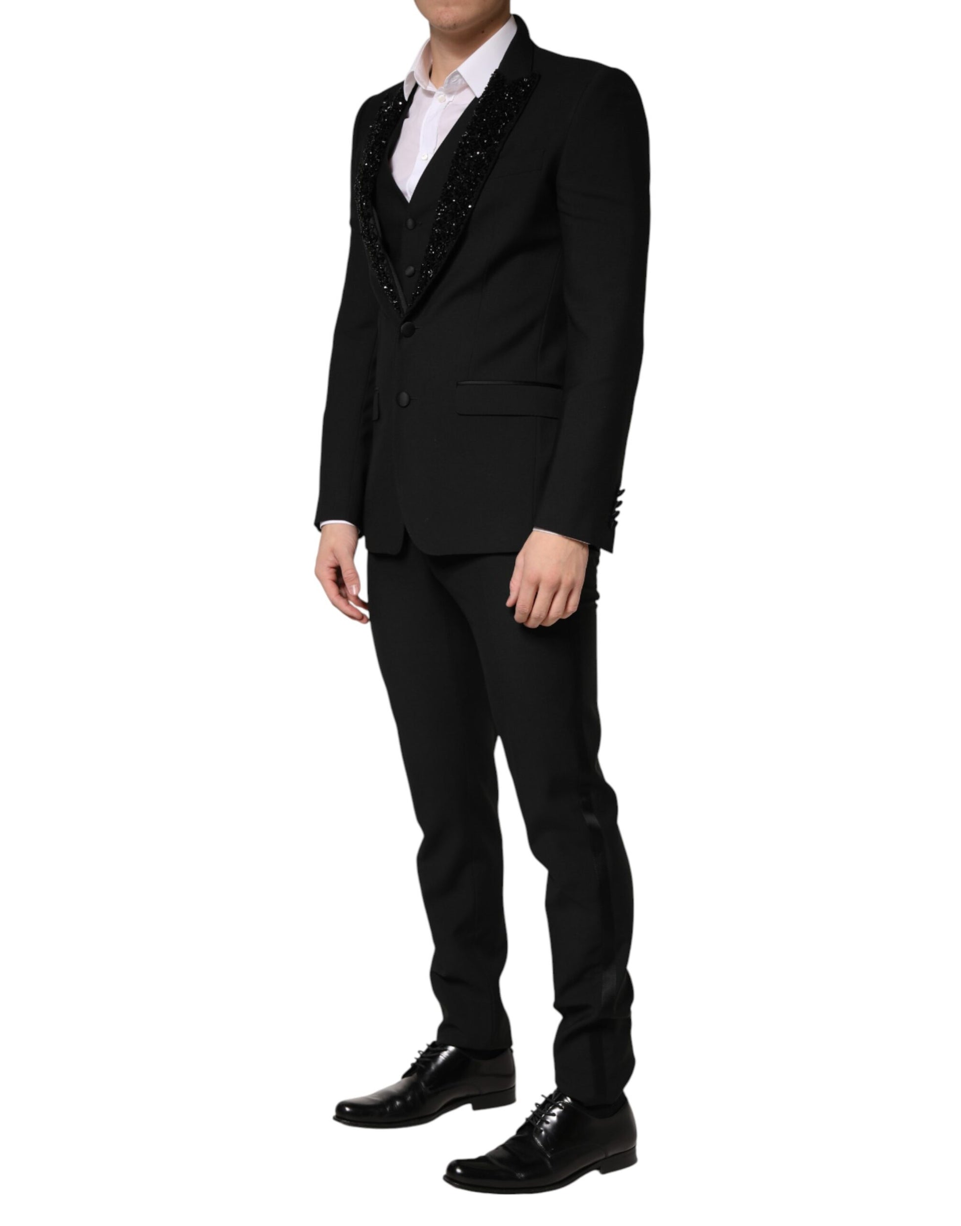 Dolce & Gabbana Black Three Piece Suits for Men detail view