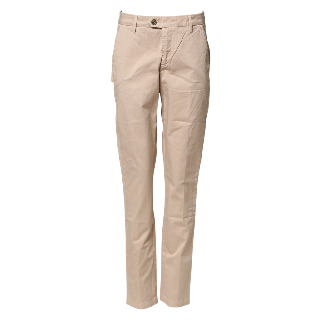 Pantalon Chino Coupe Droite Taille Moyenne Beige Kocca