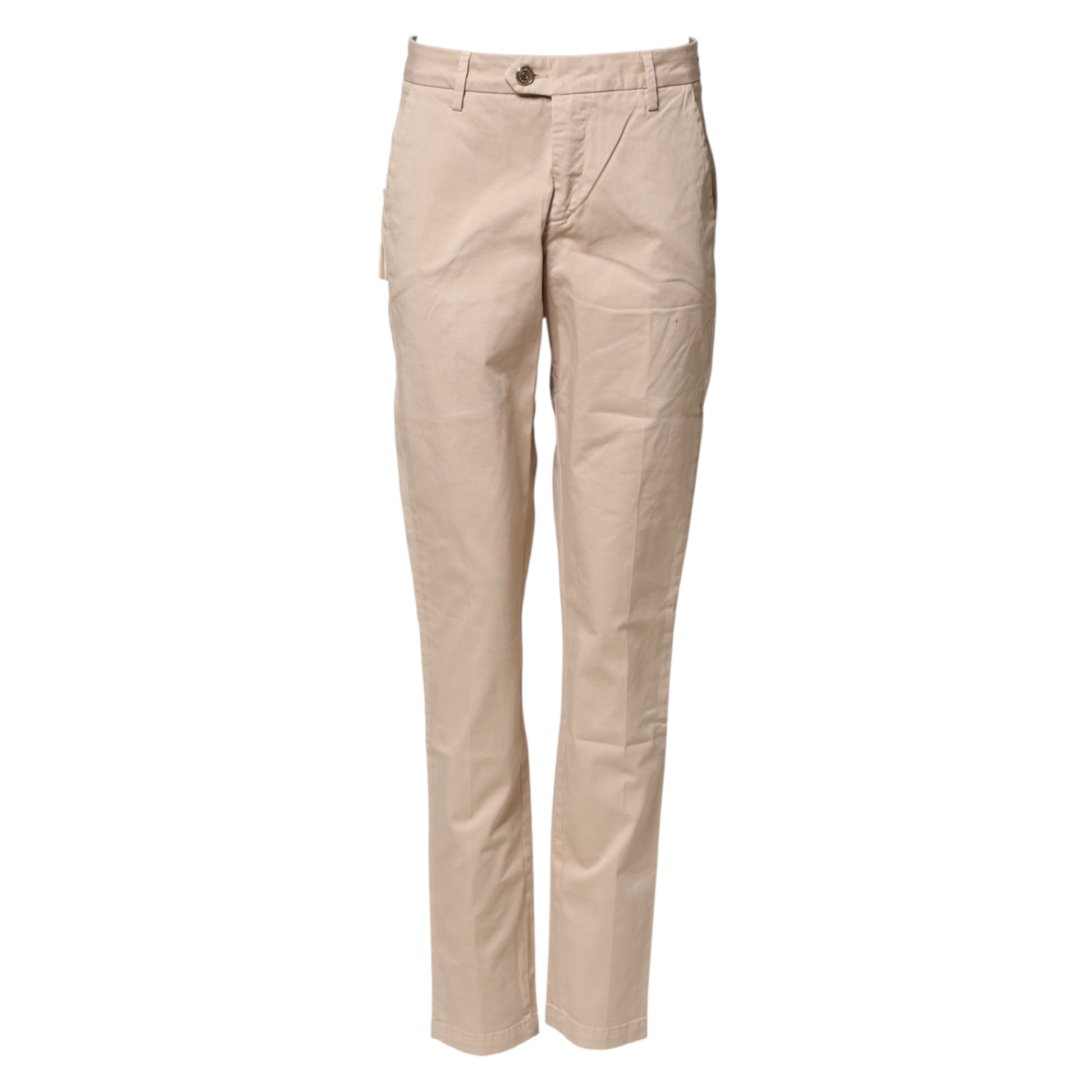 Pantalon Chino Coupe Droite Taille Moyenne Beige Kocca