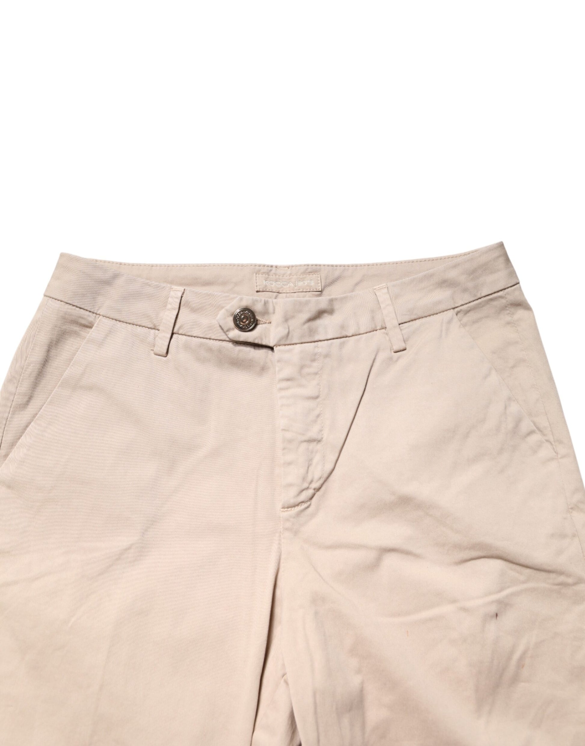 Pantalon Chino Coupe Droite Taille Moyenne Beige Kocca