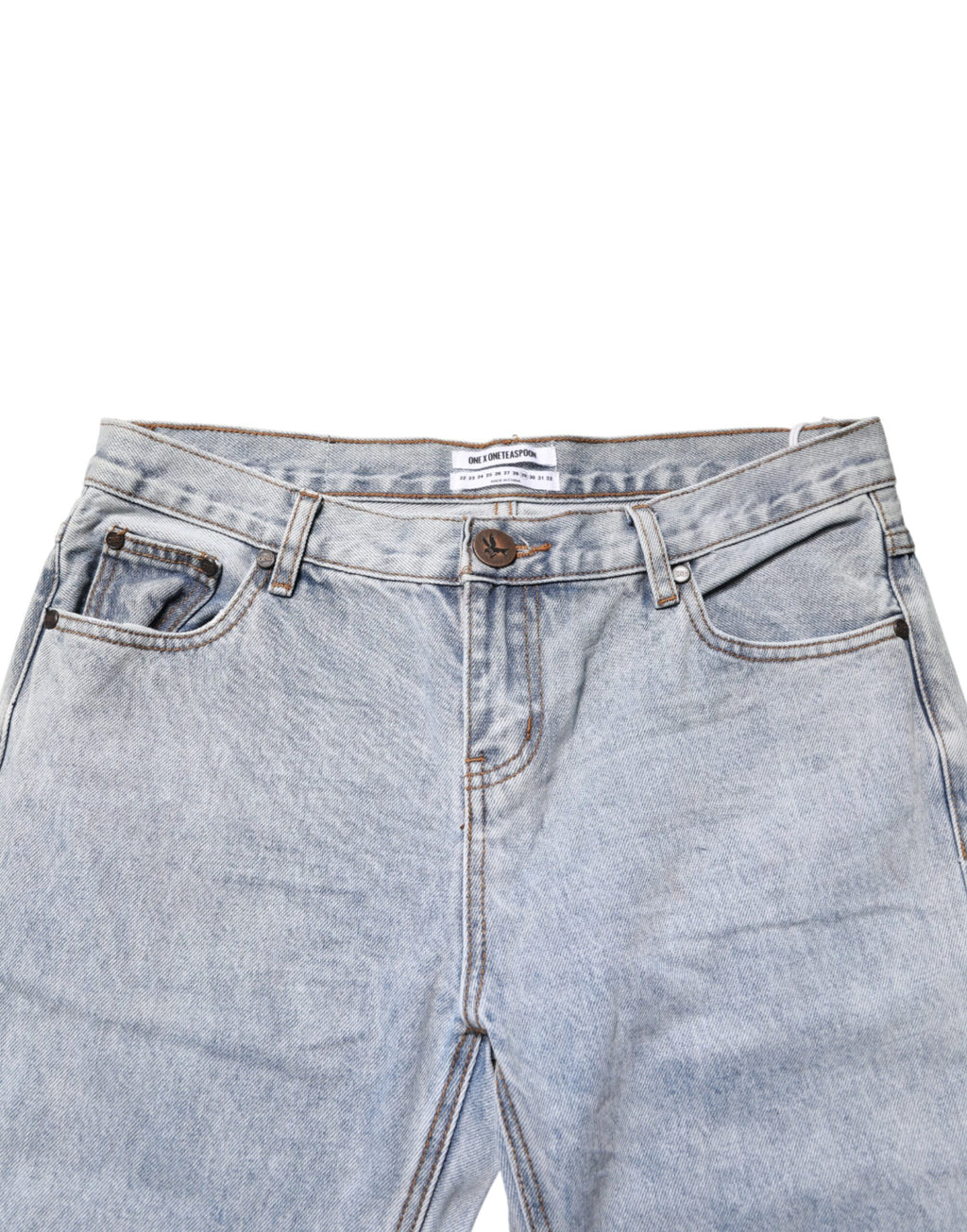 One Teaspoon Blue Straight Leg Jeans for Women side view