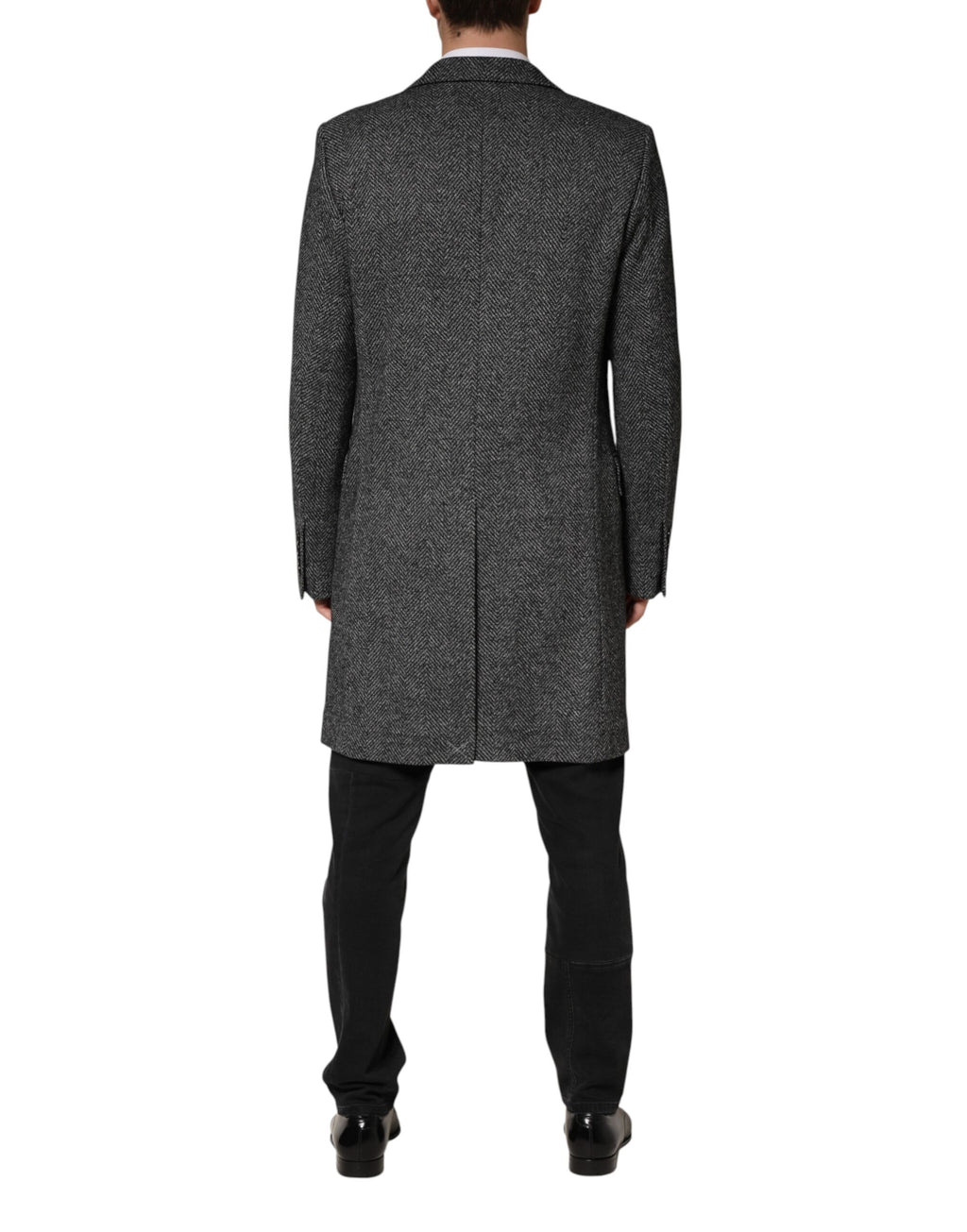 Dolce & Gabbana Gray Wool Blend Long Trench Coat Men Jacket