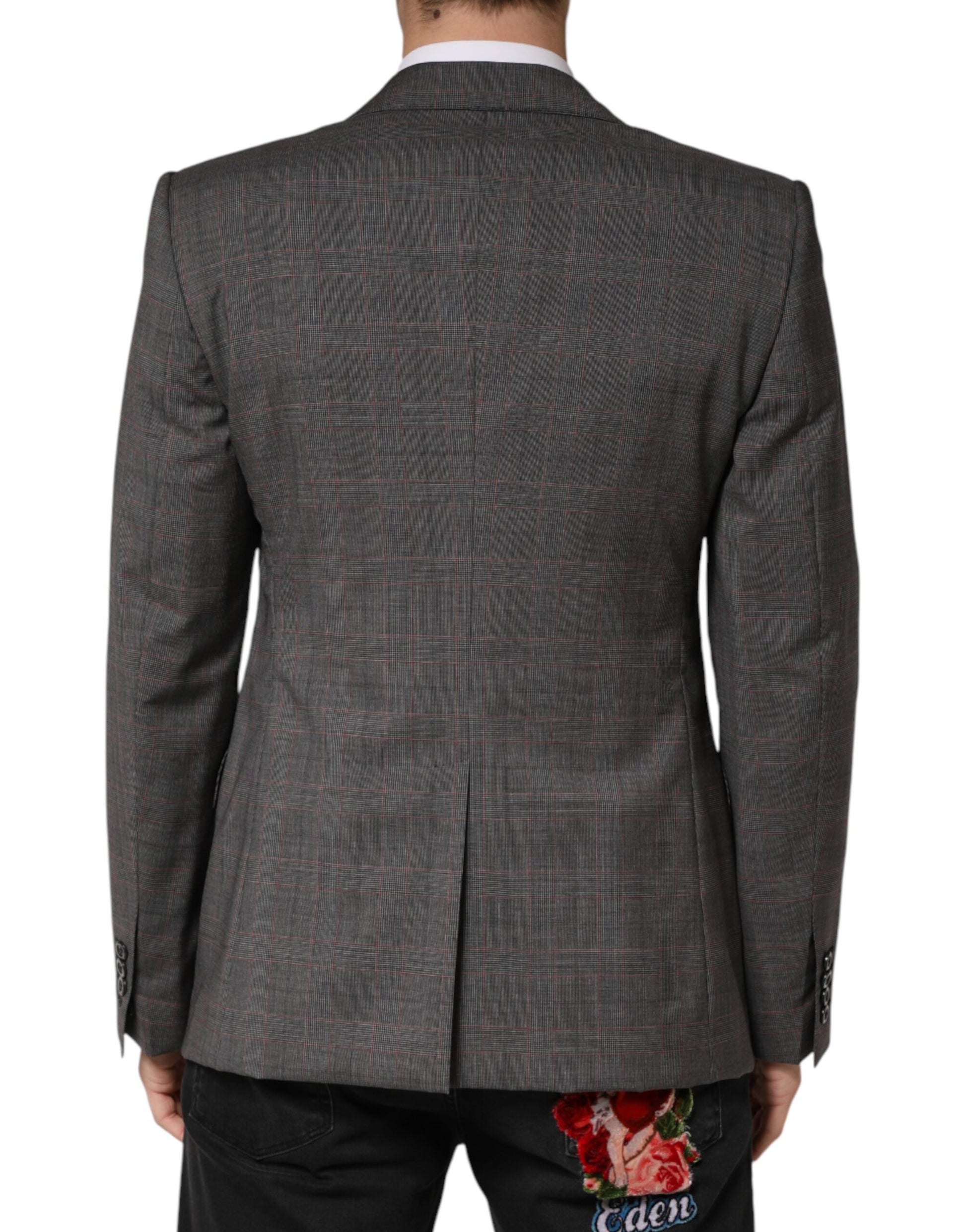 Blazer Dolce & Gabbana gris en laine, droit, à 2 boutons