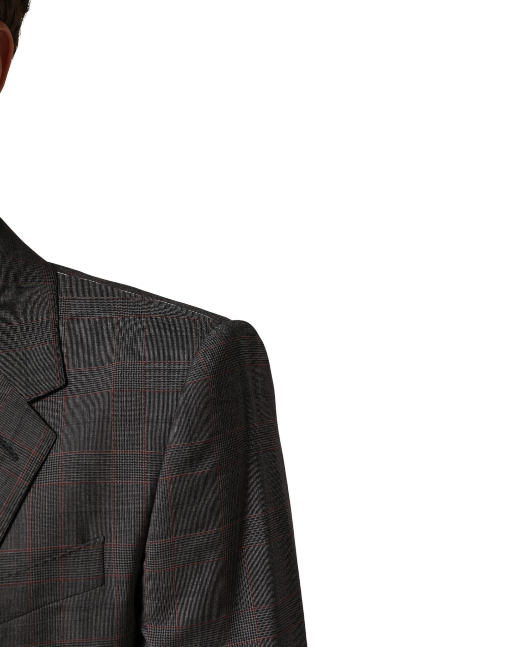 Blazer Dolce & Gabbana gris en laine, droit, à 2 boutons