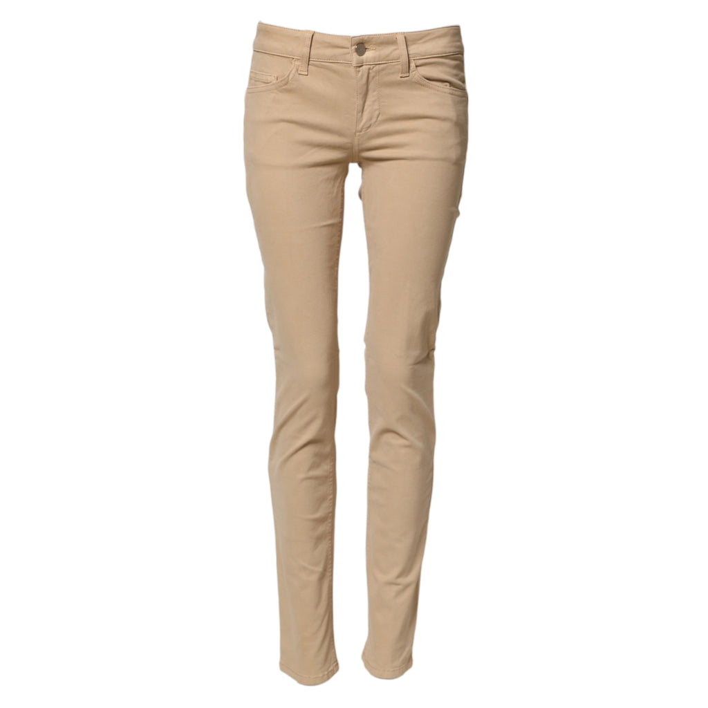 Jeans slim taille basse décontractés en denim beige Liu Jo