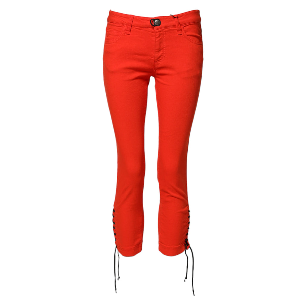 PLEIN SUD Red Cropped Jeans for Women alternate view