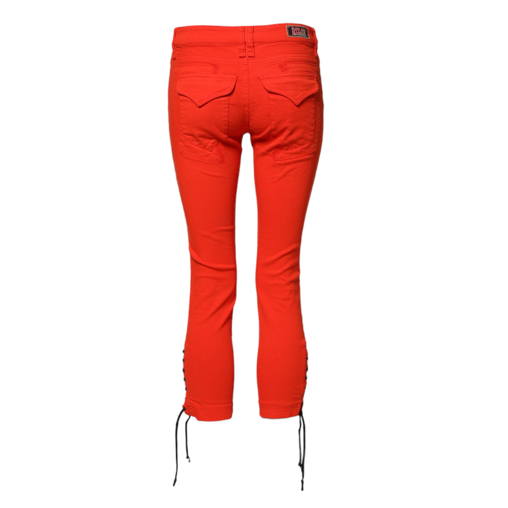 PLEIN SUD Red Cropped Jeans for Women detail view