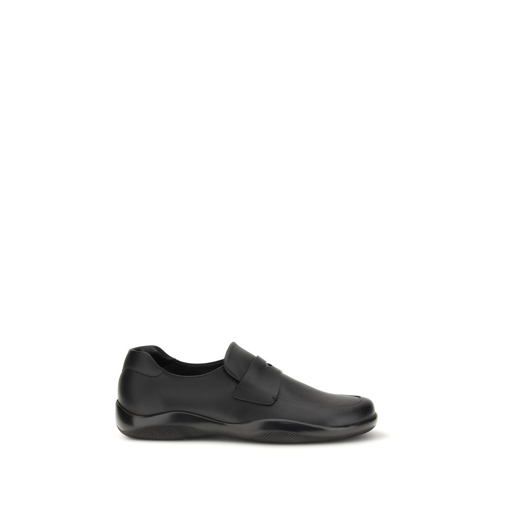 Prada Black Slip On Loafers for Men