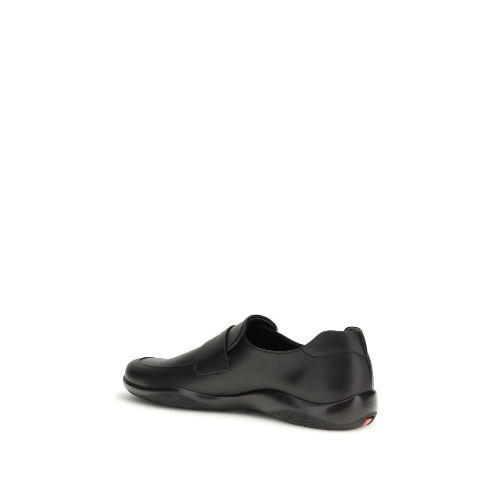 Prada Black Slip On Loafers for Men detail view