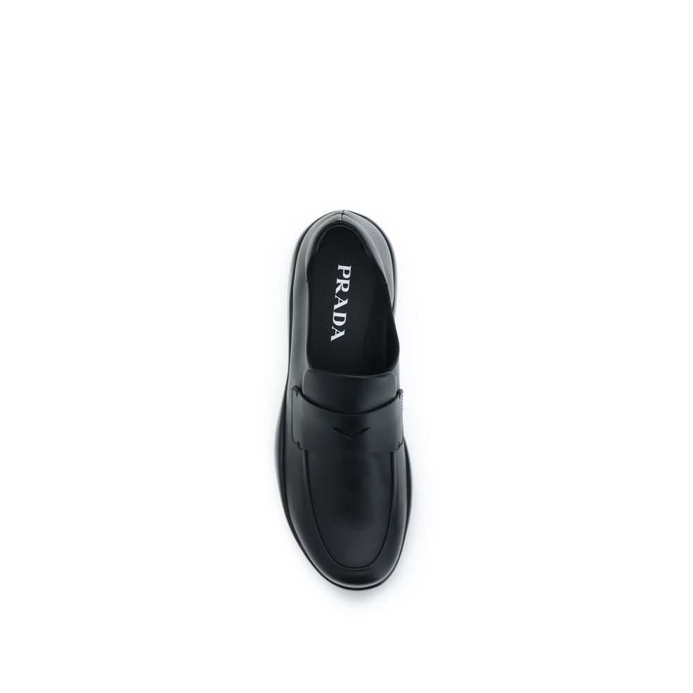 Prada Black Slip On Loafers for Men side view
