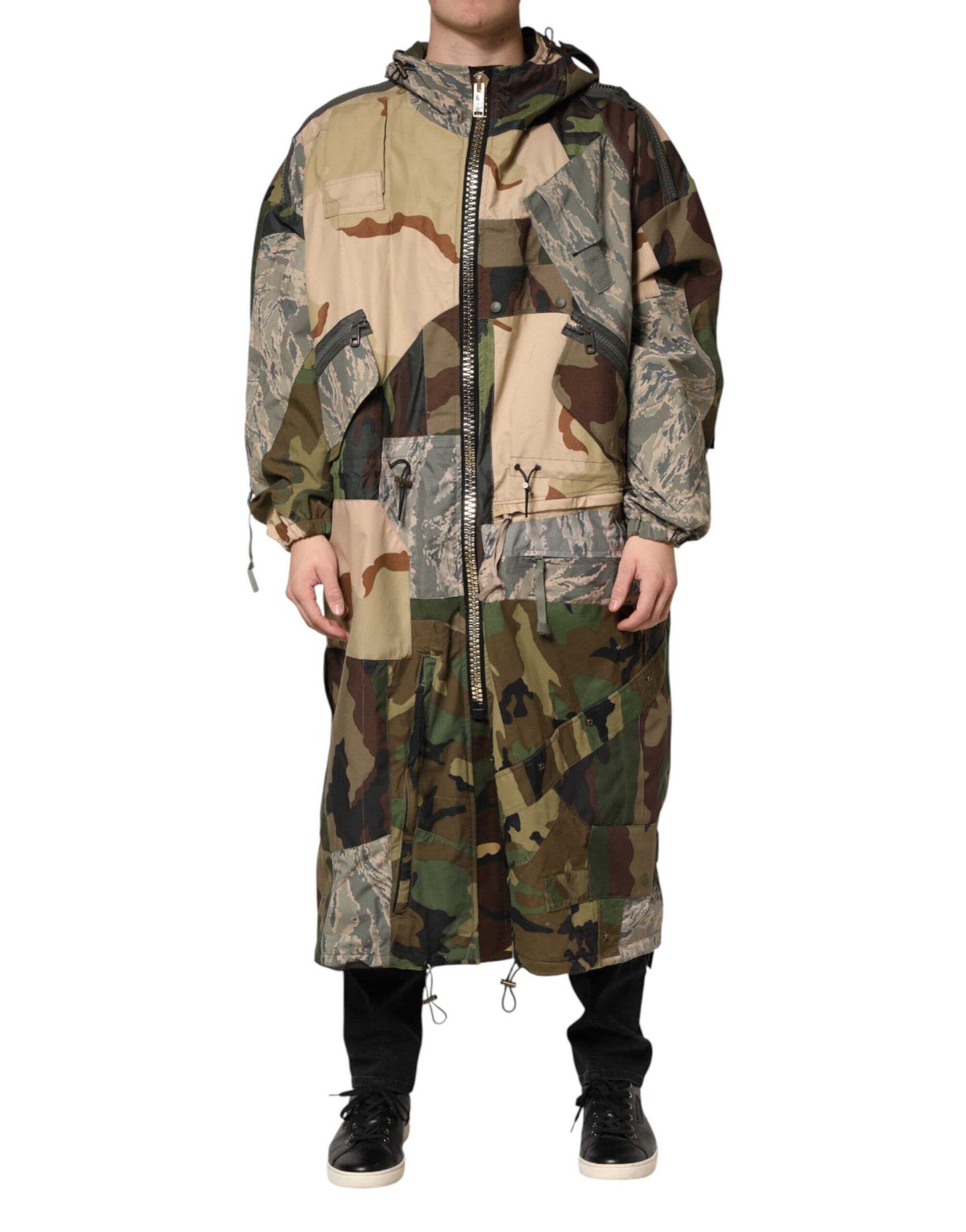 Veste imperméable à capuche camouflage multicolore Dolce & Gabbana