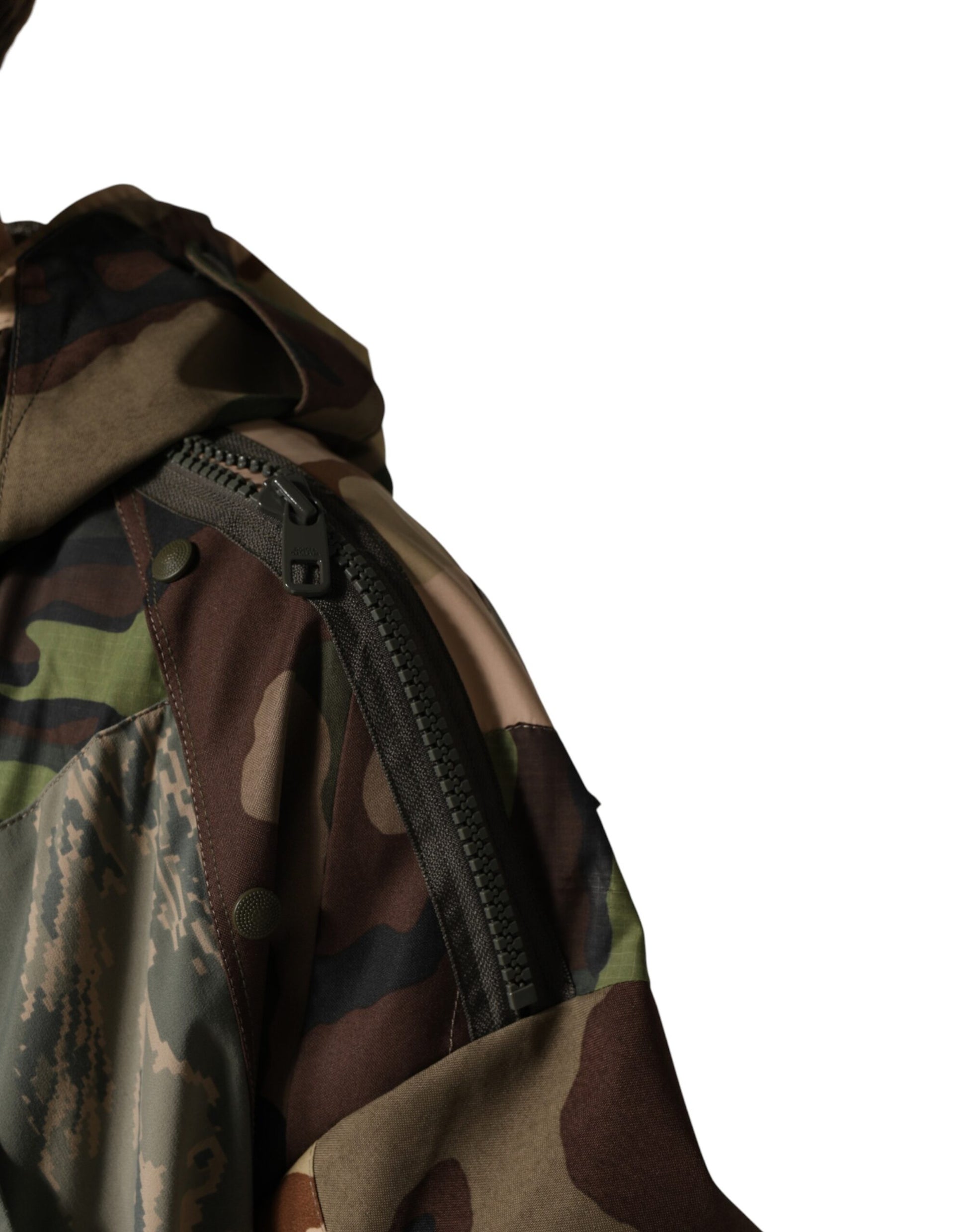 Veste imperméable à capuche camouflage multicolore Dolce & Gabbana