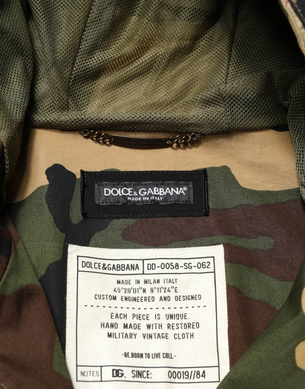 Veste imperméable à capuche camouflage multicolore Dolce & Gabbana