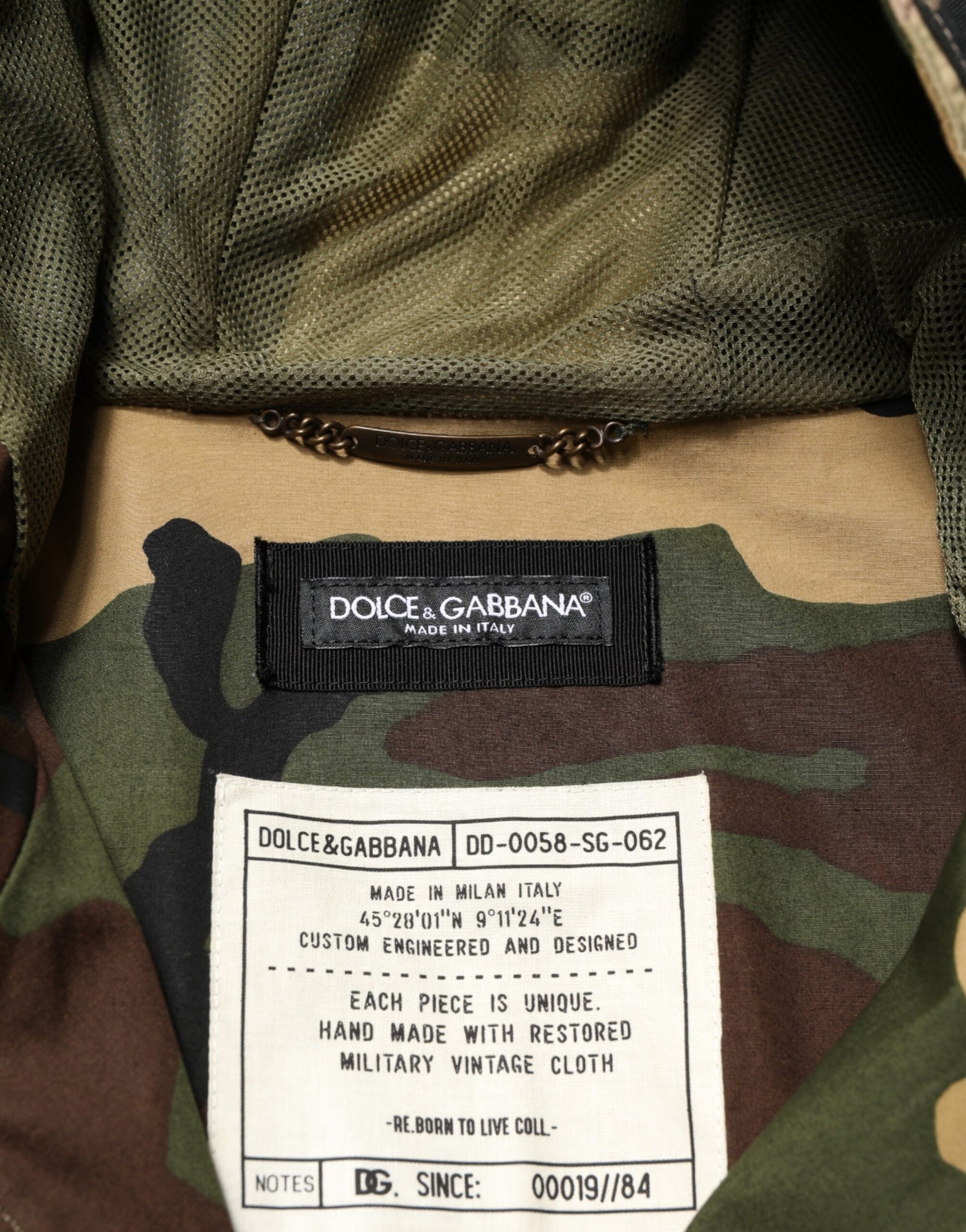 Veste imperméable à capuche camouflage multicolore Dolce & Gabbana