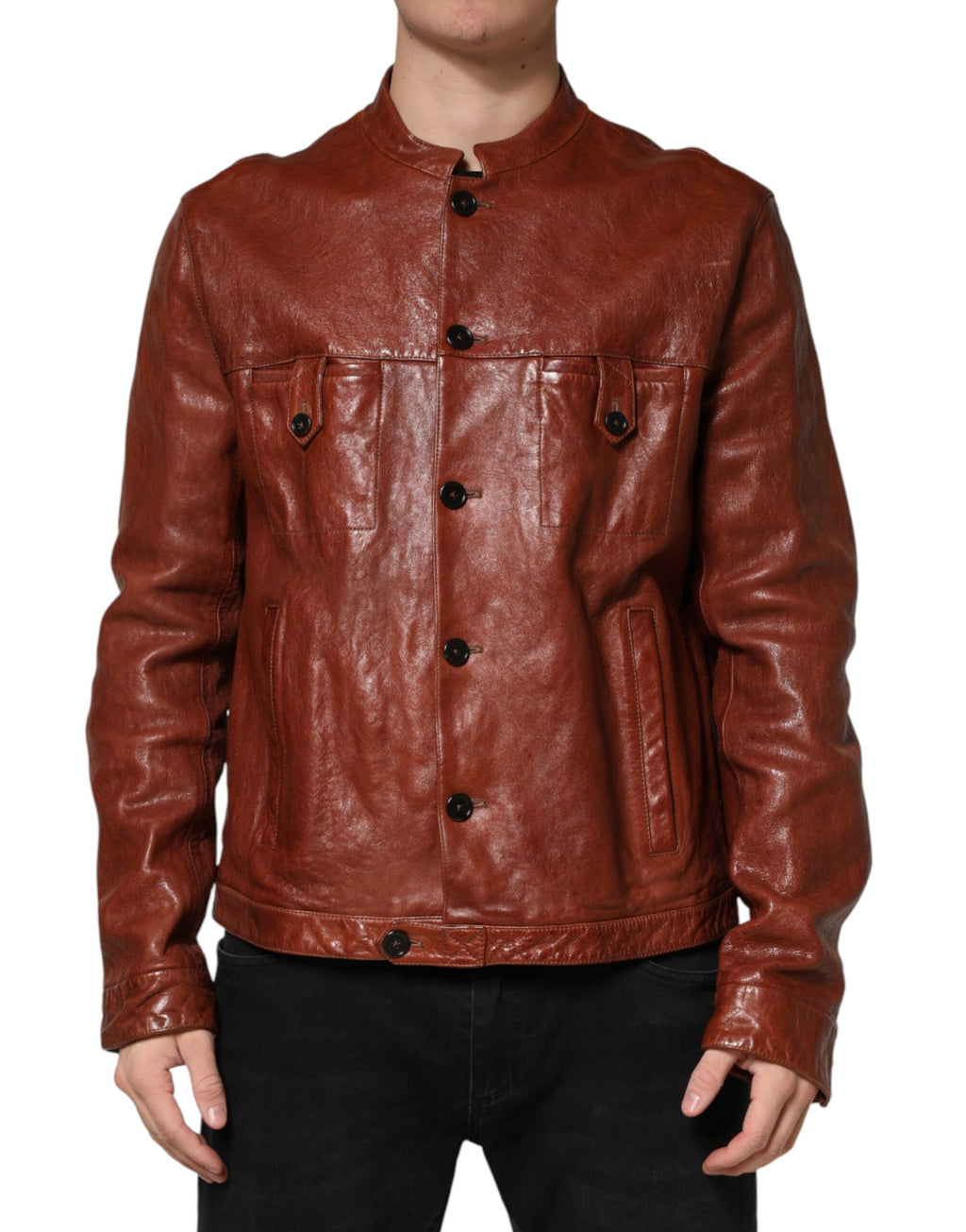 Dolce & Gabbana Brown Biker Jackets for Men