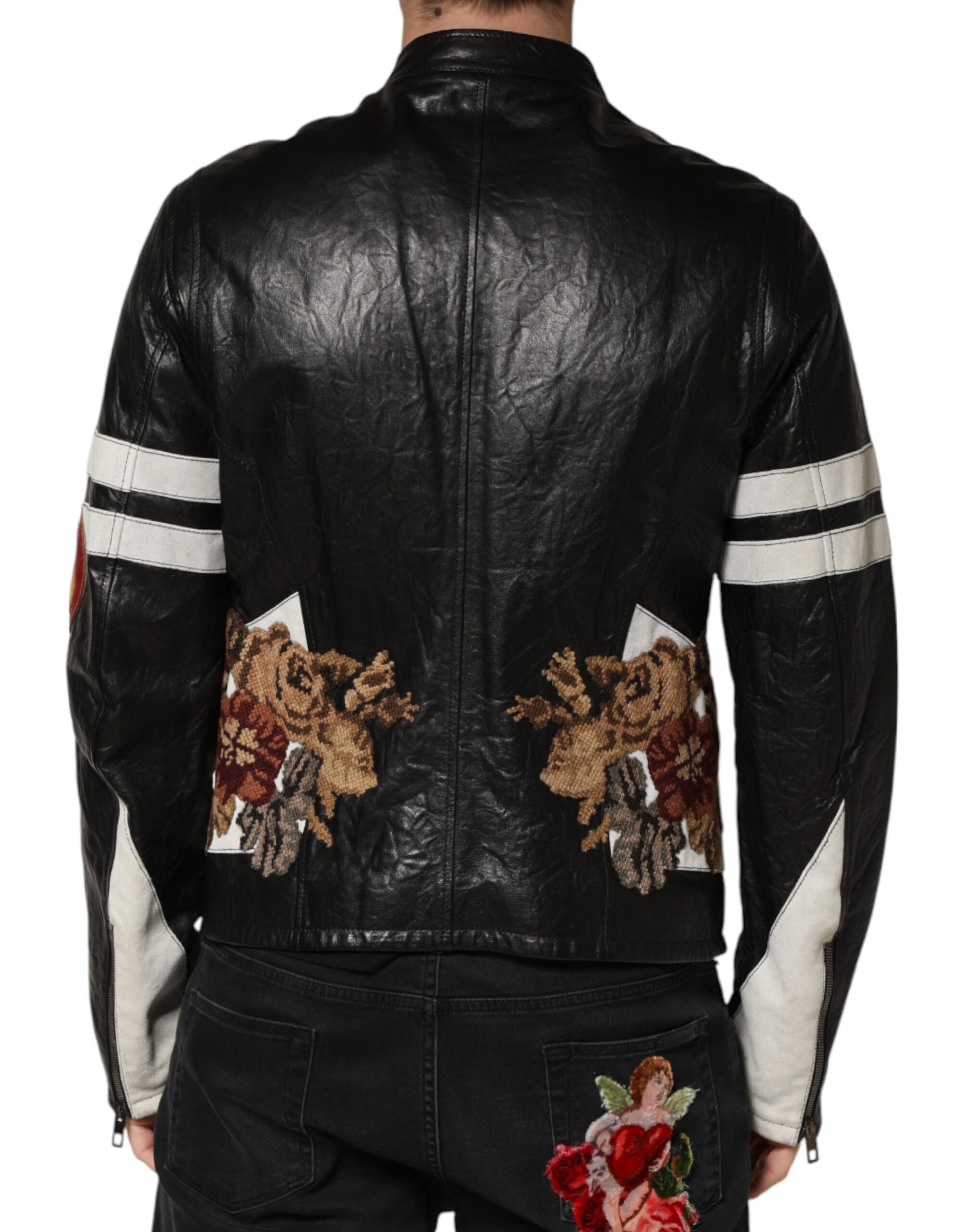 Dolce & Gabbana Black Biker Jackets for Men side view