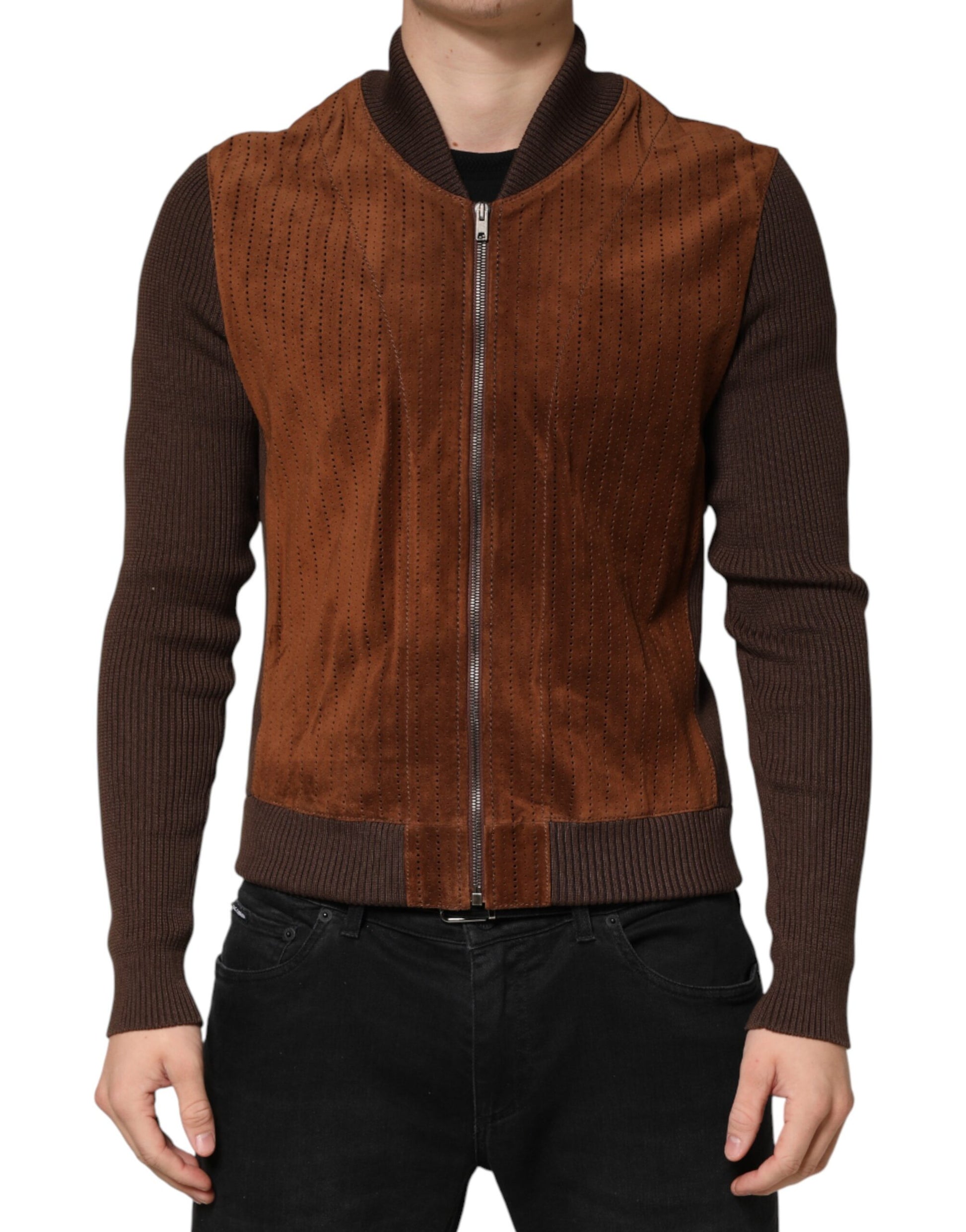 Dolce & Gabbana Brown Biker Jackets for Men