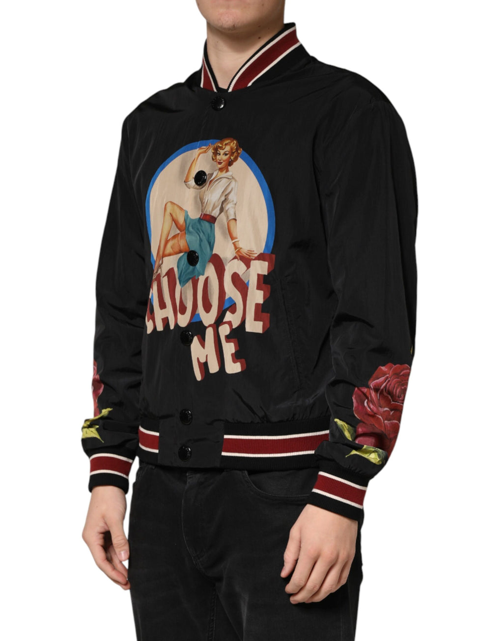 Dolce & Gabbana Black Bomber for Men detail view