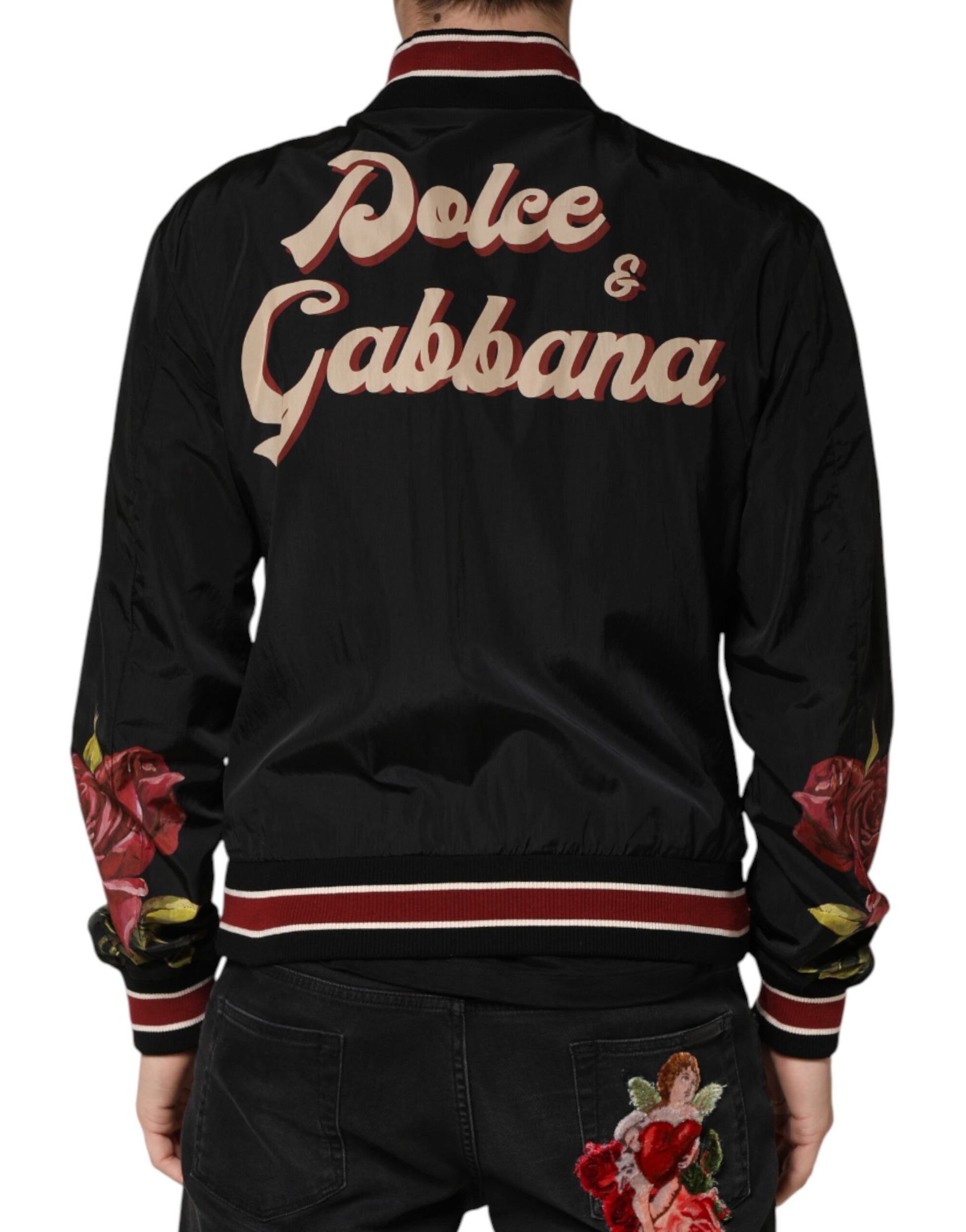 Dolce & Gabbana Black Bomber for Men side view