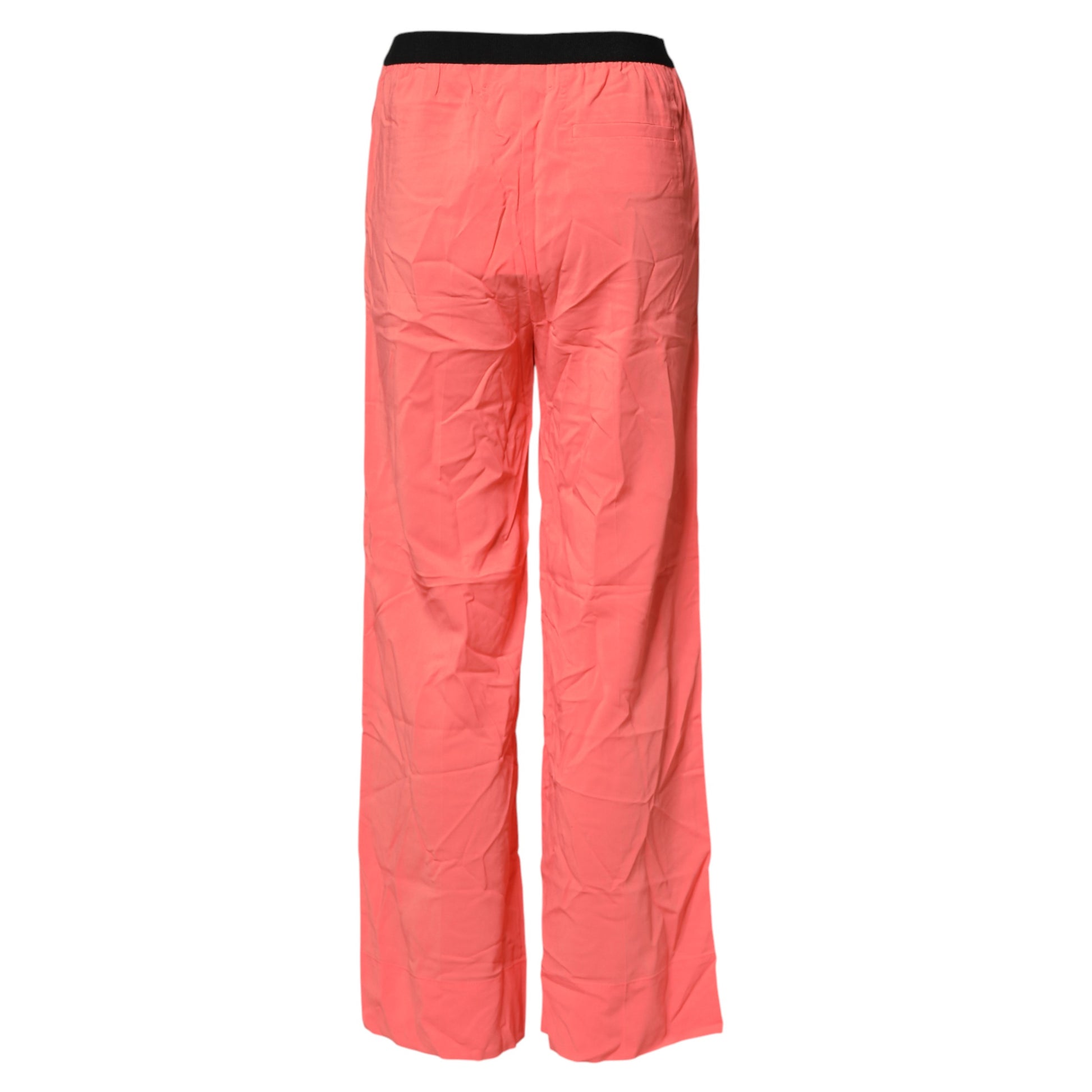 Pantalon large taille haute droit Jucca rose fluo