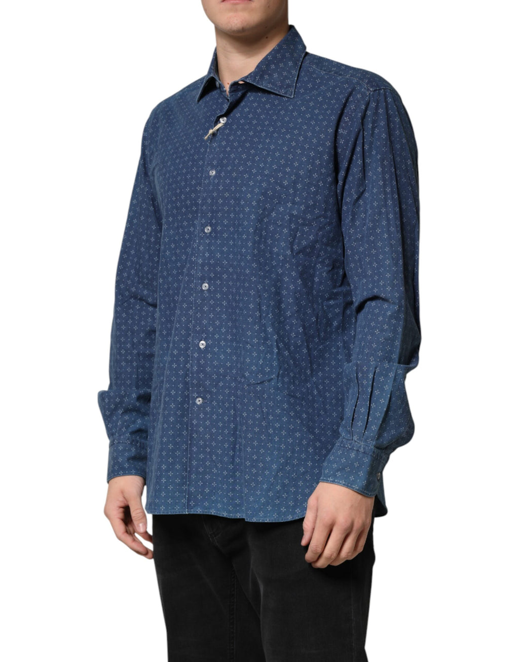 Orian 1968 Blue Dress Shirt for Men detail view