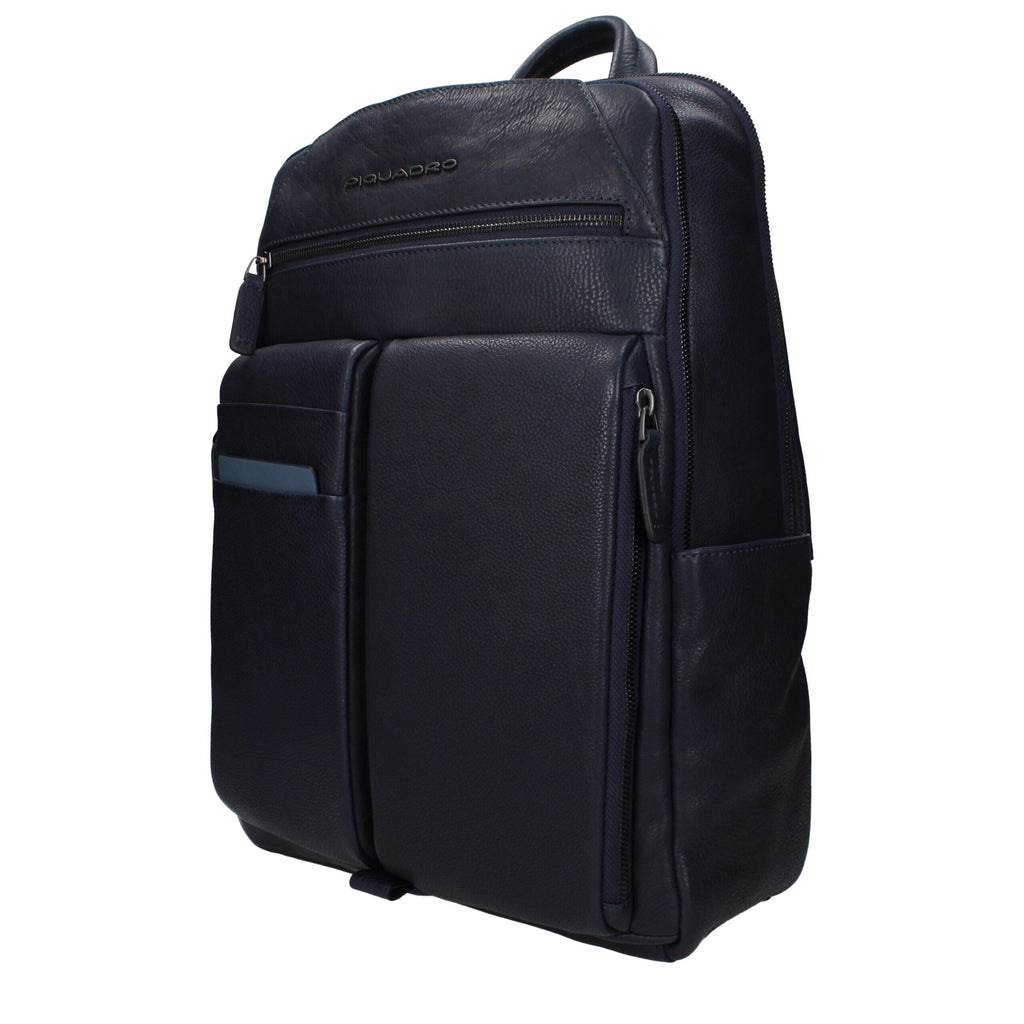 Piquadro Blue Leather Backpack