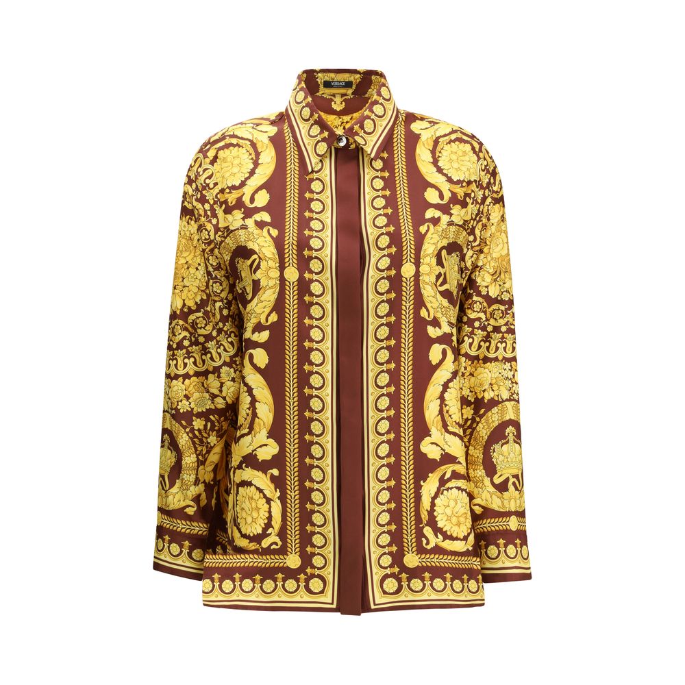 Chemise en soie bordeaux Versace