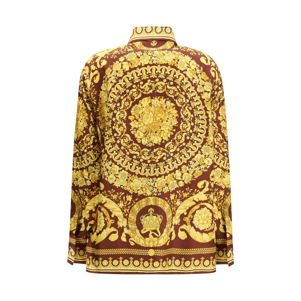 Chemise en soie bordeaux Versace