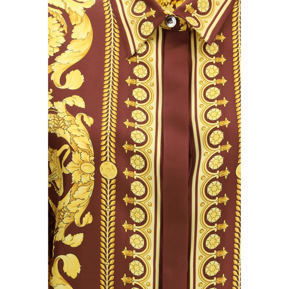 Chemise en soie bordeaux Versace