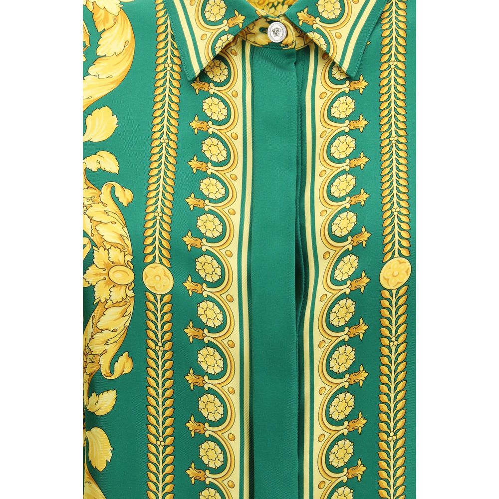Versace Bicolor Silk Pattern Shirt