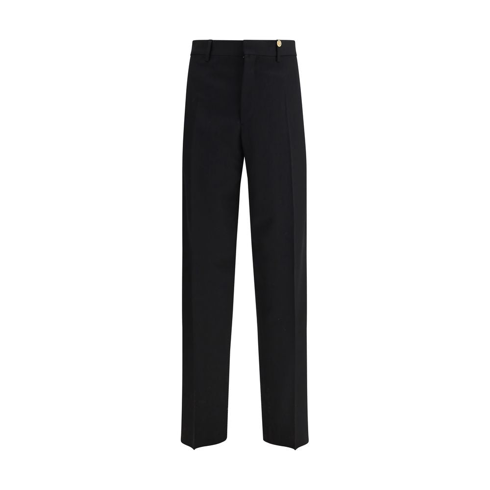Versace Black Fleece Wool Dress Pants